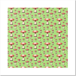 Mushroom Tiled Pattern 01 Posters and Art